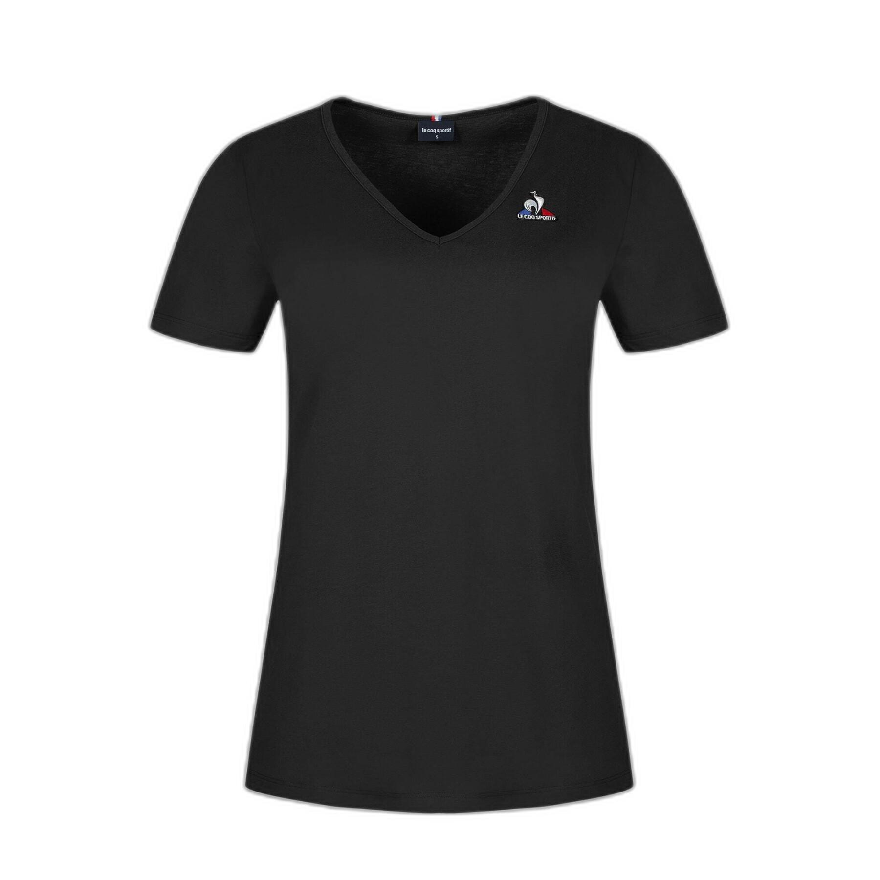 Camiseta de manga corta con cuello en V para mujer Le Coq Sportif Ess Col V N°1