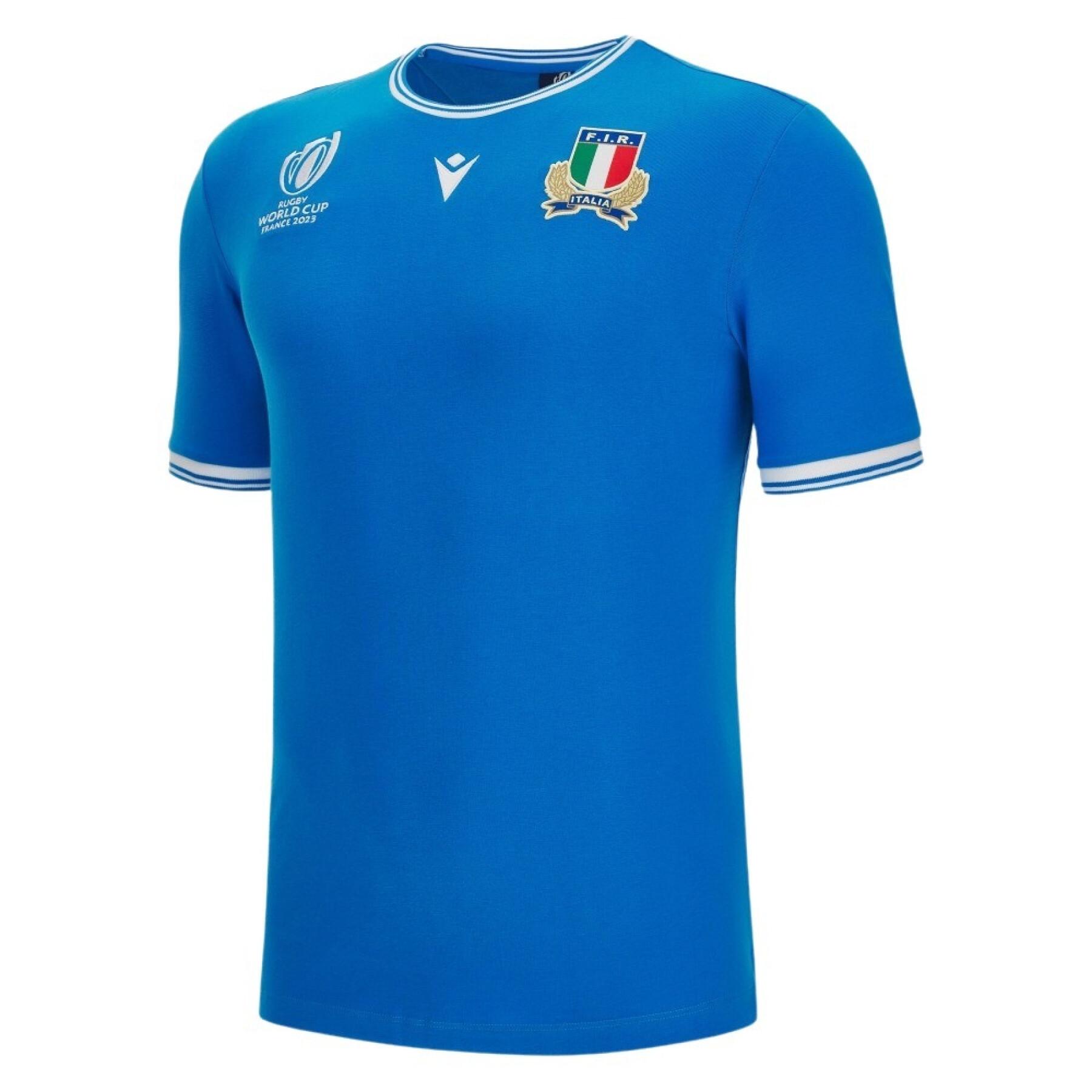 Camiseta de polialgodón Italia Rugby Merch RWC Country 2023